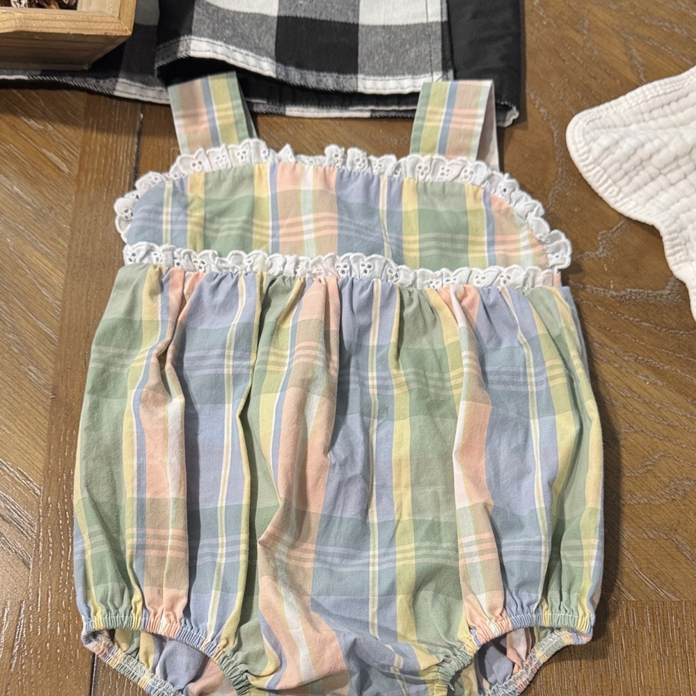 The Beaufort Bonnet Company Pastel Plaid Bodysuit
